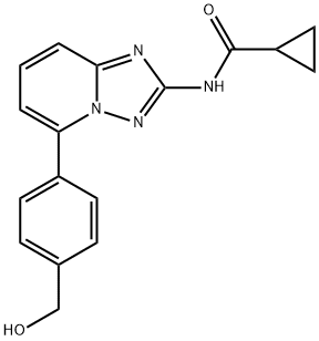 N-(5-(4-(羟基甲基)苯基)-[1,2,4]噻唑并[1,5-A]吡啶-2-基)环丙烷羧酰胺 结构式