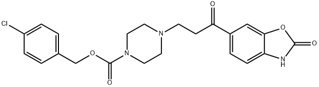 4-Chlorobenzyl 4-(3-oxo-3-(2-oxo-2,3-dihydrobenzo[d]oxazol-6-yl)propyl)piperazine-1-carboxylate 结构式