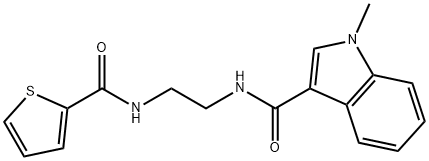 1-methyl-N-{2-[(thiophen-2-ylcarbonyl)amino]ethyl}-1H-indole-3-carboxamide 结构式