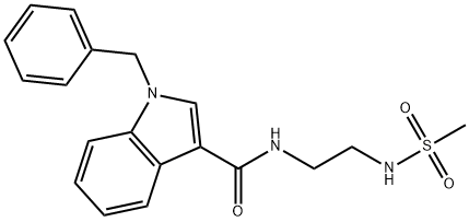 1-benzyl-N-{2-[(methylsulfonyl)amino]ethyl}-1H-indole-3-carboxamide 结构式