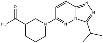 1-(3-Isopropyl-[1,2,4]triazolo[4,3-b]pyridazin-6-yl)-piperidine-3-carboxylic acid 结构式