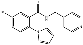 5-bromo-N-(pyridin-4-ylmethyl)-2-(1H-pyrrol-1-yl)benzamide 结构式