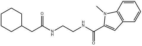 N-{2-[(cyclohexylacetyl)amino]ethyl}-1-methyl-1H-indole-2-carboxamide 结构式