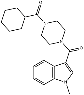 cyclohexyl{4-[(1-methyl-1H-indol-3-yl)carbonyl]piperazin-1-yl}methanone 结构式