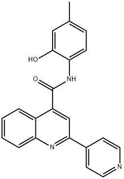 N-(2-hydroxy-4-methylphenyl)-2-(pyridin-4-yl)quinoline-4-carboxamide 结构式