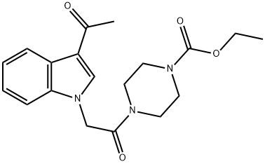 ethyl 4-[(3-acetyl-1H-indol-1-yl)acetyl]piperazine-1-carboxylate 结构式