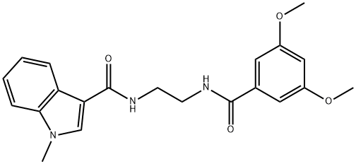 N-(2-{[(3,5-dimethoxyphenyl)carbonyl]amino}ethyl)-1-methyl-1H-indole-3-carboxamide 结构式