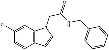 N-benzyl-2-(6-chloro-1H-indol-1-yl)acetamide 结构式