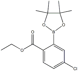 4-氯-2-(4,4,5,5-四甲基-1,3,2-二氧硼杂环戊烷-2-基)苯甲酸乙酯 结构式