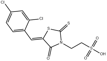 2-[5-(2,4-dichlorobenzylidene)-4-oxo-2-thioxo-1,3-thiazolidin-3-yl]ethanesulfonic acid 结构式