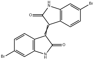 (E)-6,6'-二溴-[3,3'-二吲哚啉亚基]-2,2'-二酮 结构式