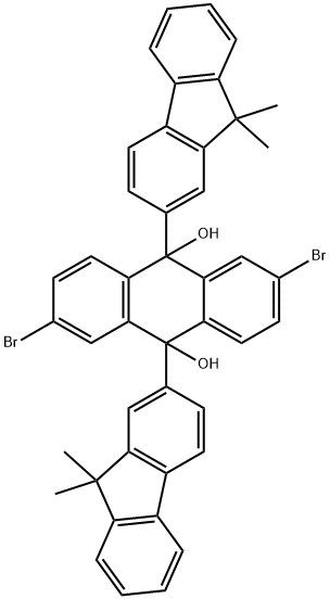 2,6-二溴-9,10-双(9,9-二甲基-9H-芴-2-基)-9,10-二氢-9,10-蒽二醇 结构式