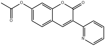 2-oxo-3-(pyridin-2-yl)-2H-chromen-7-yl acetate 结构式