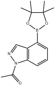 1-[4-(四甲基-1,3,2-二氧杂硼环戊烷-2-基)-1H-吲唑-1-基]乙-1-酮 结构式