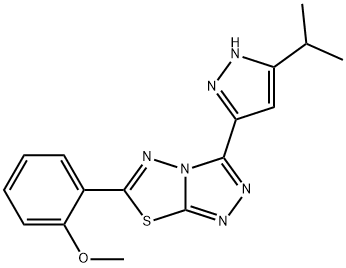 3-(3-isopropyl-1H-pyrazol-5-yl)-6-(2-methoxyphenyl)[1,2,4]triazolo[3,4-b][1,3,4]thiadiazole 结构式
