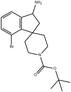 Tert-Butyl 3-Amino-7-Bromo-2,3-Dihydrospiro[Indene-1,4'-Piperidine]-1'-Carboxylate 结构式