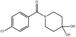 (4-氯苯基)(4,4-二羟基哌啶-1-基)甲酮 结构式