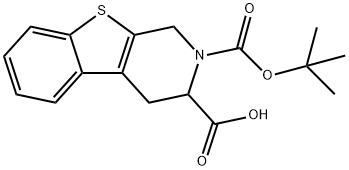 2-(叔-丁氧羰基)-1,2,3,4-四氢苯并[4,5]噻吩并[2,3-C]吡啶-3-羧酸 结构式