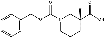 (R)-1-苯甲氧基-羰基-3-甲基六氢吡啶-3-甲酸 结构式