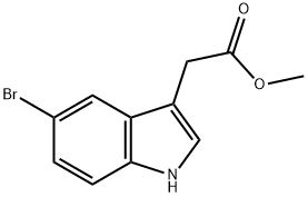(5-溴-1H-吲哚-3-基)-乙酸甲酯 结构式