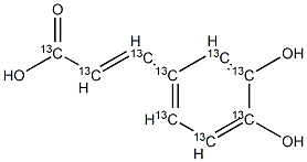 3,4-二羟基肉桂酸-13C9 结构式