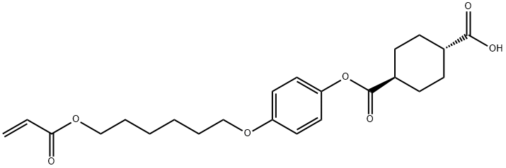 反式-4-[4-(6-丙烯酰氧基己氧基)苯氧基羰基]环己烷羧酸 结构式