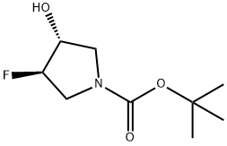 (3R,4R)-3-氟-4-羟基吡咯烷-1-甲酸叔丁酯 结构式