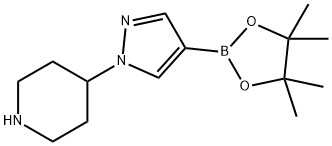 4-(4-(4,4,5,5-四甲基-1,3,2-二氧杂硼环戊烷-2-基)-1H-吡唑-1-基)哌啶 结构式
