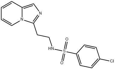 4-chloro-N-[2-(imidazo[1,5-a]pyridin-3-yl)ethyl]benzenesulfonamide 结构式