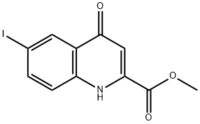 4-Hydroxy-6-iodo-quinoline-2-carboxylic acid methyl ester 结构式