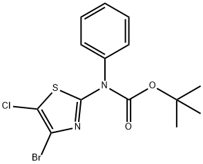 tert-Butyl (4-bromo-5-chlorothiazol-2-yl)(phenyl)carbamate 结构式