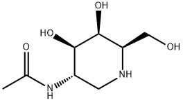 N-[(3S,4R,5S,6R)-4,5-二羟基-6-(羟基甲基)-3-哌啶基]乙酰胺 结构式