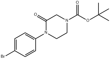 4-(4-溴苯基)-3-氧代哌嗪-1-甲酸叔丁酯 结构式