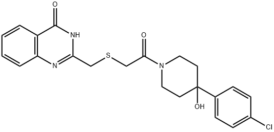 1-[4-(4-chlorophenyl)-4-hydroxypiperidin-1-yl]-2-{[(4-hydroxyquinazolin-2-yl)methyl]sulfanyl}ethanone 结构式