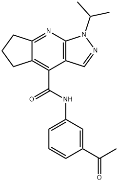 N-(3-acetylphenyl)-1-(propan-2-yl)-1,5,6,7-tetrahydrocyclopenta[b]pyrazolo[4,3-e]pyridine-4-carboxamide 结构式