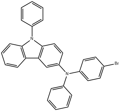 N-(4-溴苯基)-N,9-二苯基-9H-咔唑-3-胺 结构式