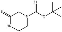 3-硫代哌嗪-1-羧酸叔丁酯 结构式