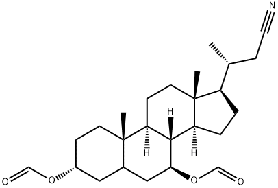 (3R,7S,8R,9S,10S,13R,14S,17R)-17-((R)-1-cyanopropan-2-yl)-10,13-dimethylhexadecahydro-1H-cyclopenta[a]phenanthrene-3,7-diyl diformate 结构式