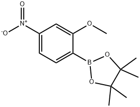 2-(2-甲氧基-4-硝基苯)-4,4,5,5-四甲基-1,3,2-二氧杂硼烷 结构式