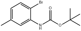 (2-溴-5-甲基苯基)氨基甲酸叔丁酯 结构式