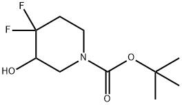 4,4-二氟-3-羟基哌啶-1-羧酸叔丁酯 结构式