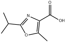 5-甲基-2-异丙基-1,3-噁唑-4-羧酸 结构式