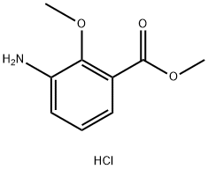 3-氨基-2-甲氧基苯甲酸甲酯盐酸盐 结构式