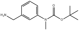 (3-氨甲基苯基)甲基氨基甲酸叔丁酯 结构式