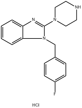 1-(4-氟苄基)-2-哌嗪-1H-苯并咪唑二盐酸盐 结构式