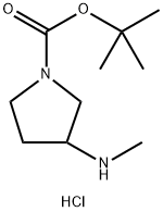 1-BOC-3-甲氨基吡咯烷盐酸盐 结构式