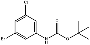 (3-溴-5-氯苯基)氨基甲酸叔丁酯 结构式