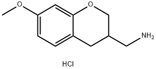 7-甲氧基苯并二氢吡喃-3-甲胺盐酸盐 结构式