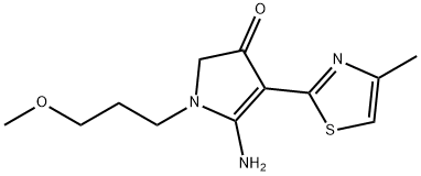 5-amino-1-(3-methoxypropyl)-4-(4-methylthiazol-2-yl)-1H-pyrrol-3(2H)-one 结构式