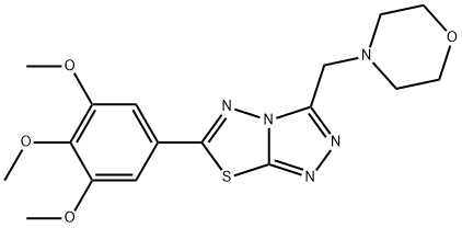 3-(morpholin-4-ylmethyl)-6-(3,4,5-trimethoxyphenyl)[1,2,4]triazolo[3,4-b][1,3,4]thiadiazole 结构式